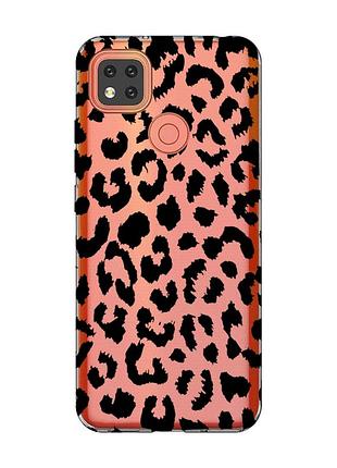 Прозрачный чехол для xiaomi redmi 9c/10a :: леопардовый принт (принт 374)