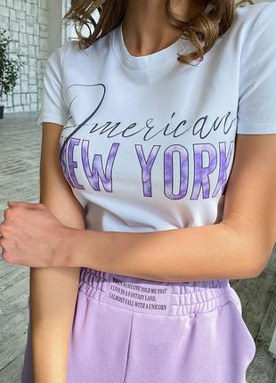 Футболка c надписью new york xl. белый