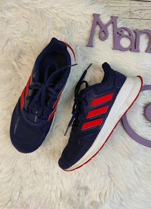 Детские кроссовки adidas для мальчика текстиль сетка синие размер 34