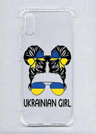 Чехол с утолщёнными углами на xiaomi redmi 9a :: украинская девушка (принт 113)