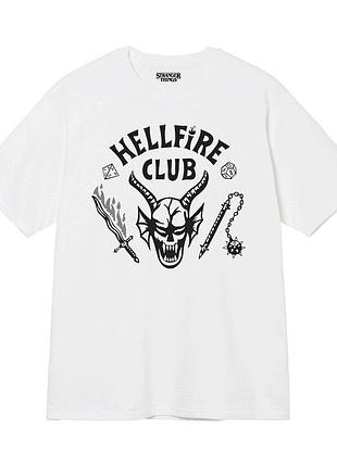 Белая футболка loys hellfire club stranger things футболки очень странные дела унисекс xxl