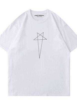 Біла футболка loys rick owens logo унісекс рік овенс xs