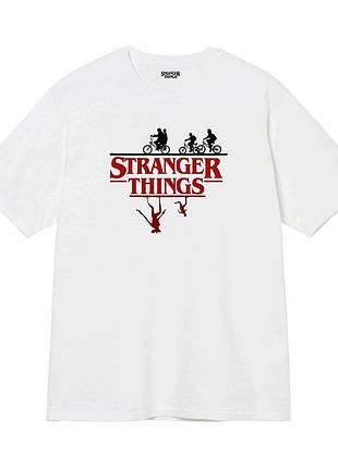 Біла футболка loys stranger things upside down art футболки дуже дивні справи унісекс xs
