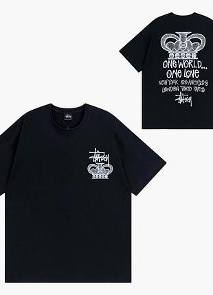 Футболка loys stussy стуссі чорна нова чудова якість 100% бавовна m
