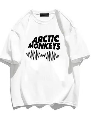 Жіноча стильна футболка loys з принтом arctic monkeys білий m