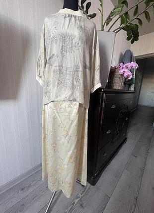Laura ashley, винтажная шелковая юбка