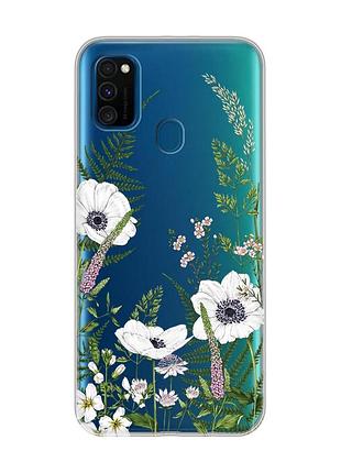 Прозорий чохол на samsung galaxy m30s/m21 :: квіти польові (принт 363)