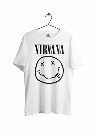 Біла футболка loys nirvana унісекс футболки нірвана курт кобейн l