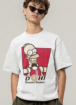 Футболка loys унісекс the simpsons (donuts homer wht) білий xs
