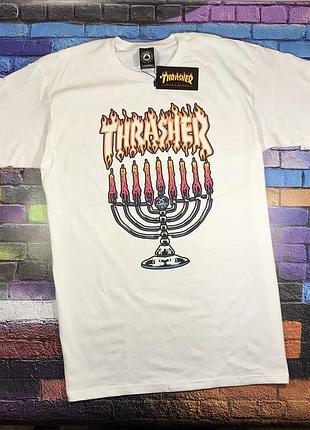 Thrasher футболка белая • бирка трешер • отличное фото xxl