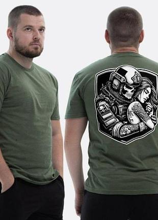 Футболка loys зсу з принтом дівчина та скелет обійми xs