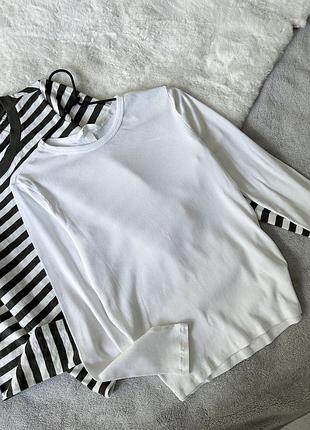 Білий лонгслів h&m 2