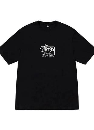 Черная футболка loys stussy laguna logo унисекс футболки стаси стусси стаси стуси l