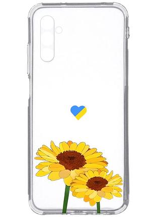 Прозорий чохол на samsung galaxy a34 5g/a346 :: жовті квіти (принт 364)