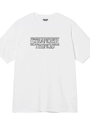 Біла футболка loys stranger things logo vol 2 футболки дуже дивні справи унісекс xxl