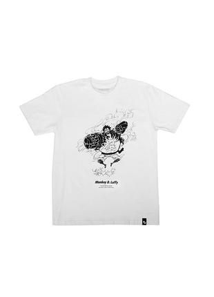 Футболка біла loys one piece luffy gear 4 tee