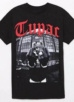 Футболка loys повсякденна tupac ''middle fingers up'' vintage look tee xs