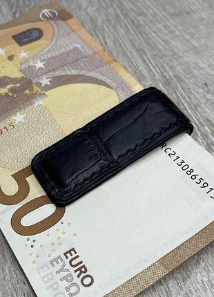 Затискач для грошей/купюр зі шкіри крокодила. зажим для денег/купюр из кожи крокодила.  filatrleather