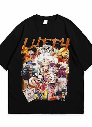 Футболка loys с принтом аниме one piece monkey d. luffy черный xs