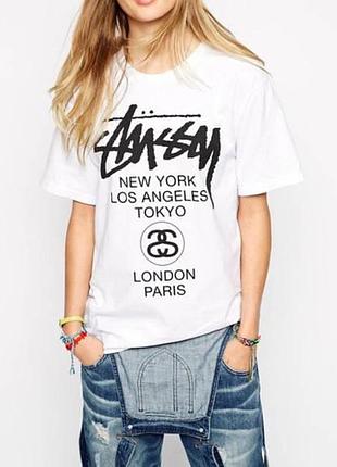 Футболка loys повсякденна stussy біла xs