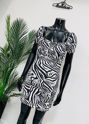 Платье мини missguided зебра, размер uk 14