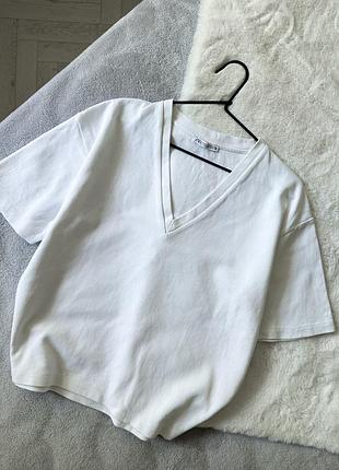 Белая плотная футболка zara