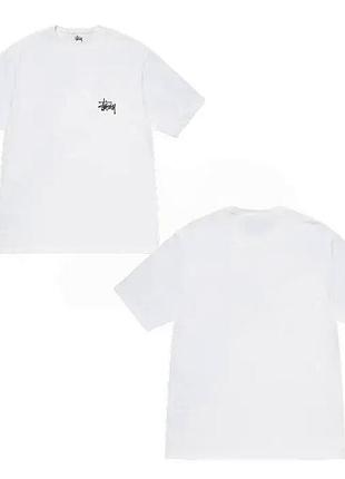 Белая футболка loys stussy two-sides logo унисекс футболки стаси стусси l