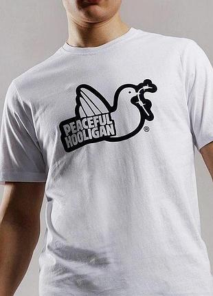 Футболка loys peaceful hooligan писфул хулиган черная очень хорошее качество 100% хлопок xs