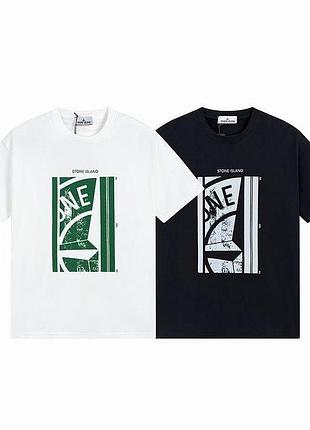 Футболка loys stone island стон айленд чорна чудова якість 100% бавовна s