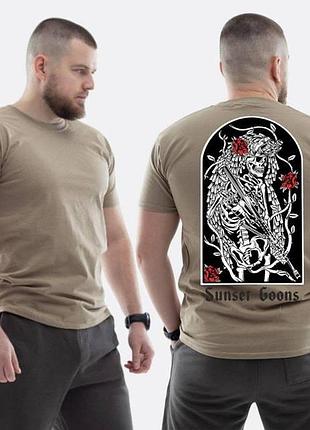 Футболка loys зсу с принтом sunset goons скелет снайпер и розы xl