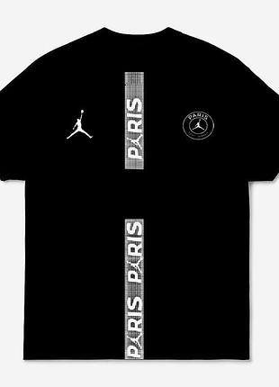 Футболка loys jordan джордан psg чорна 100% бавовна — чудова якість xxl