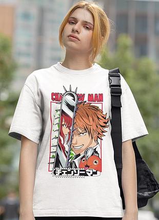 Футболка loys chainsaw man (denji makima pochita wht) белый xs