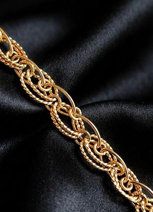 Браслет женский золотистый xuping jewelry с плетением «бисмарк»