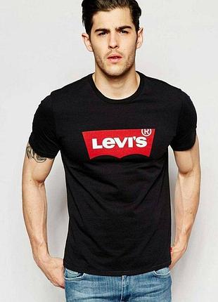 Футболка loys levis левис черная очень хорошее качество 100% хлопок xs