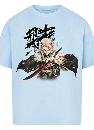 Футболка голубая loys ren x blood sword