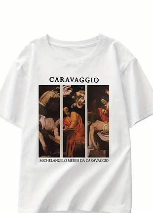 Женская футболка loys с принтом caravaggio белый l