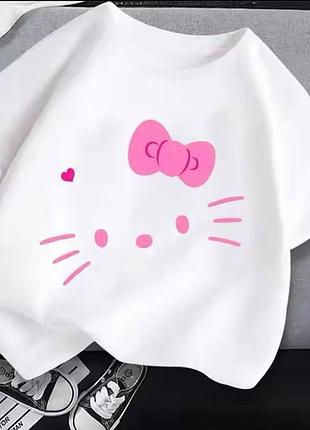 Жіноча футболка loys з принтом hello kitty ( футболка loys жіноча хеллоу кітті ) білий xl