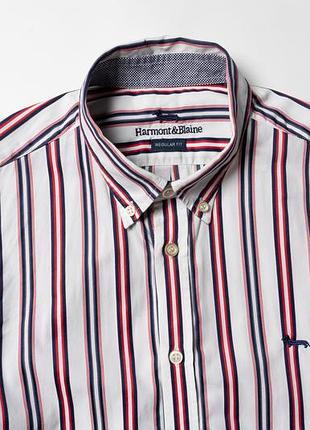 Harmont blaine regular fit striped cotton shirt [smh017138]