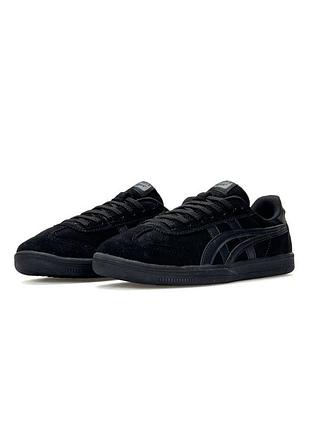 Жіночі кеди-кросівки asics onitsuka tiger tokuten all black, натуральна замша