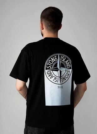Футболка loys stone island стон айленд чорна чудова якість 100% бавовна s