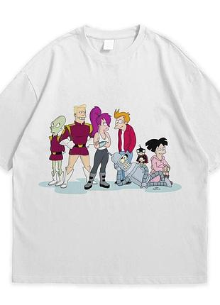 Футболка loys с принтом futurama characters белый xs