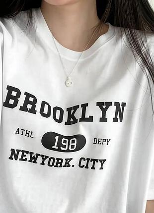 Жіночий оверсайз футболка loys з brooklyn new york city білий xxl
