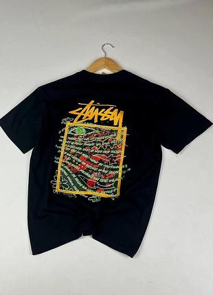 Футболка loys stussy стусси черная новый качественный материал 100% хлопок s
