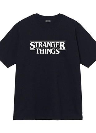 Чорна футболка loys stranger things logo футболки дуже дивні справи унісекс xxl