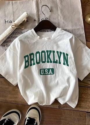 Жіночий оверсайз футболка loys з принтом brooklyn usa xxl