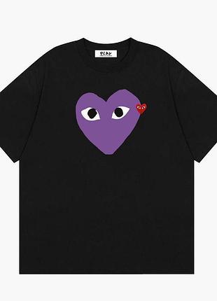 Футболка loys comme des garçons ком дез гарц черная очень хорошее качество 100% хлопок xs