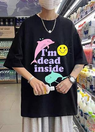 Футболка loys повседневная с принтом i'm dead inside l