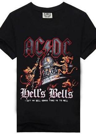 Футболка loys повсякденна ac/dc ''hells bells'' vintage look tee xs