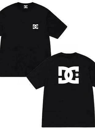 Черная футболка loys dc shoes star two sides logo унисекс дисси xxl