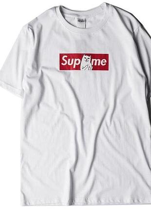 Футболка с принтом supreme ripndip xxl
